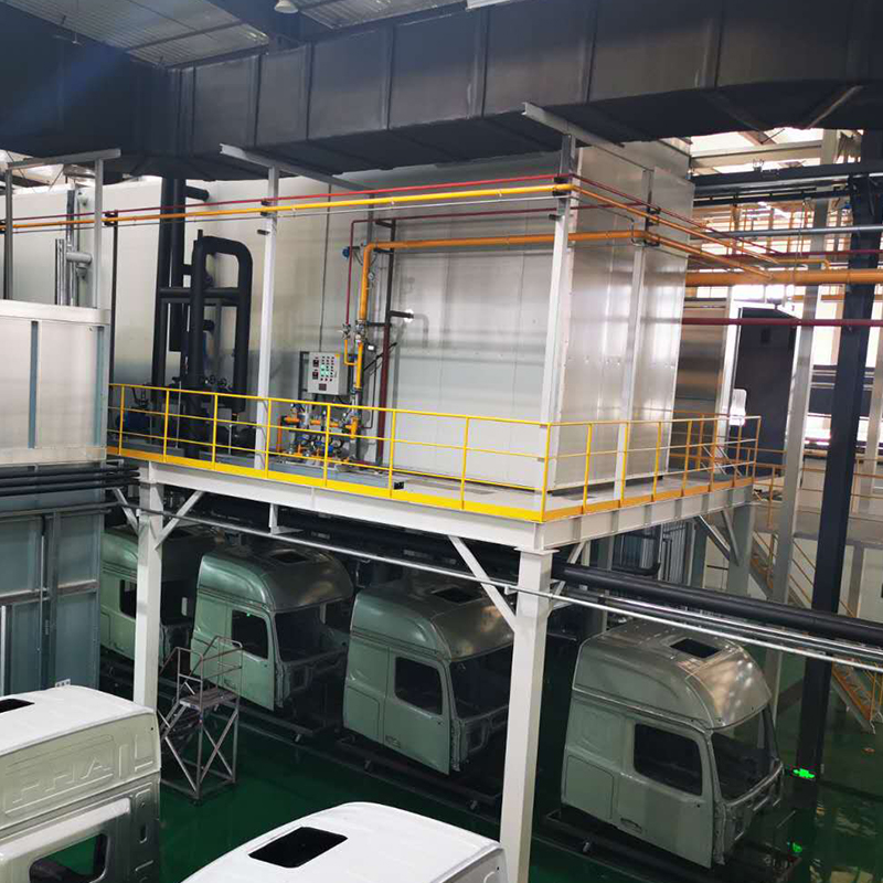 Linie de electroforeză pentru cabină de camion