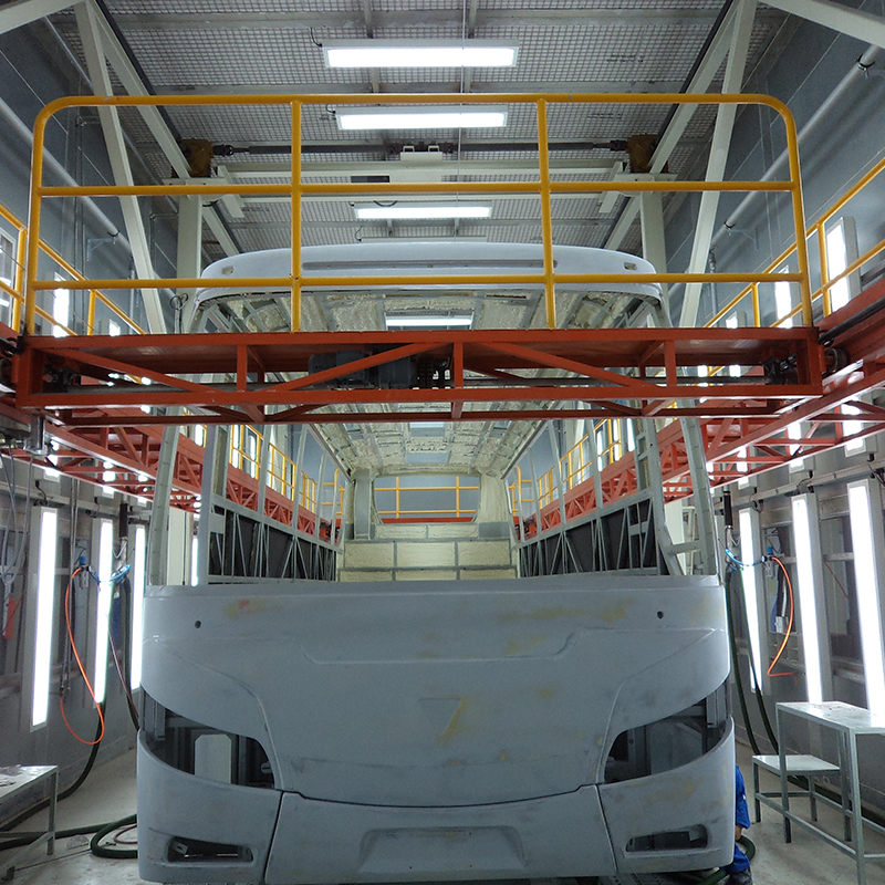 Cabina de pulverizare pentru vehicule grele